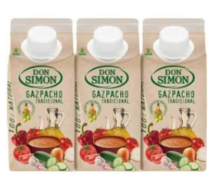 Setas con jamón de york o pechuga de pavo y gazpacho.